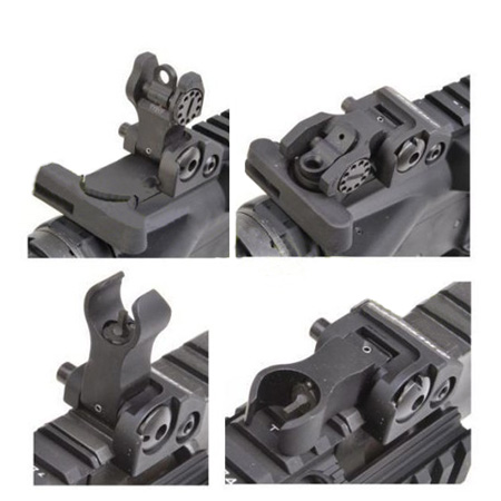 Troy Front and Rear Folding Battle sight HK Style Black